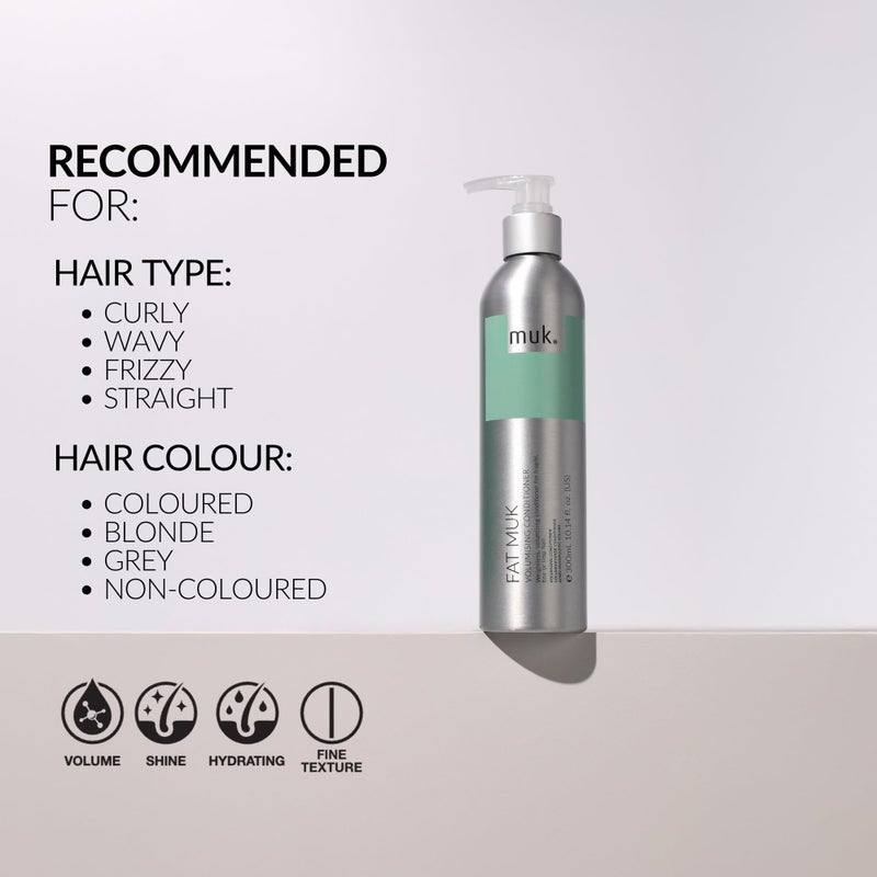 MUK. Fat Volumising Conditioner for Fragile, Fine, Limp Hair - Thickening and Volume Conditioner with Weightless Moisture for Fuller, Stronger Hair with Enhanced Volume and Shine, 300ml - Image 5